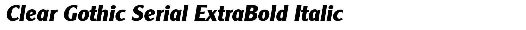 Clear Gothic Serial ExtraBold Italic image